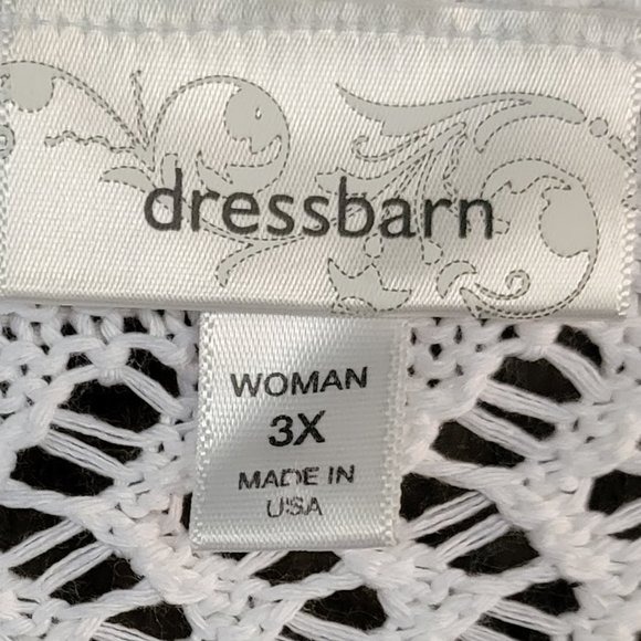 Dress Barn White Crochet Tie Front Sweater Size 3X - Picture 2 of 6